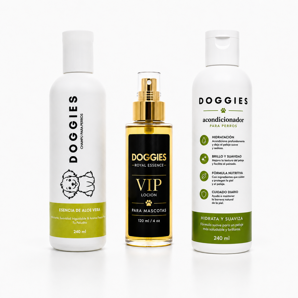 Kit Shampoo, Perfume Y Acondicionador Para Mascotas Doggies