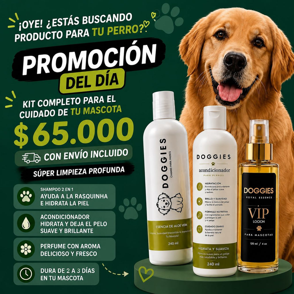 Kit Shampoo, Perfume Y Acondicionador Para Mascotas Doggies